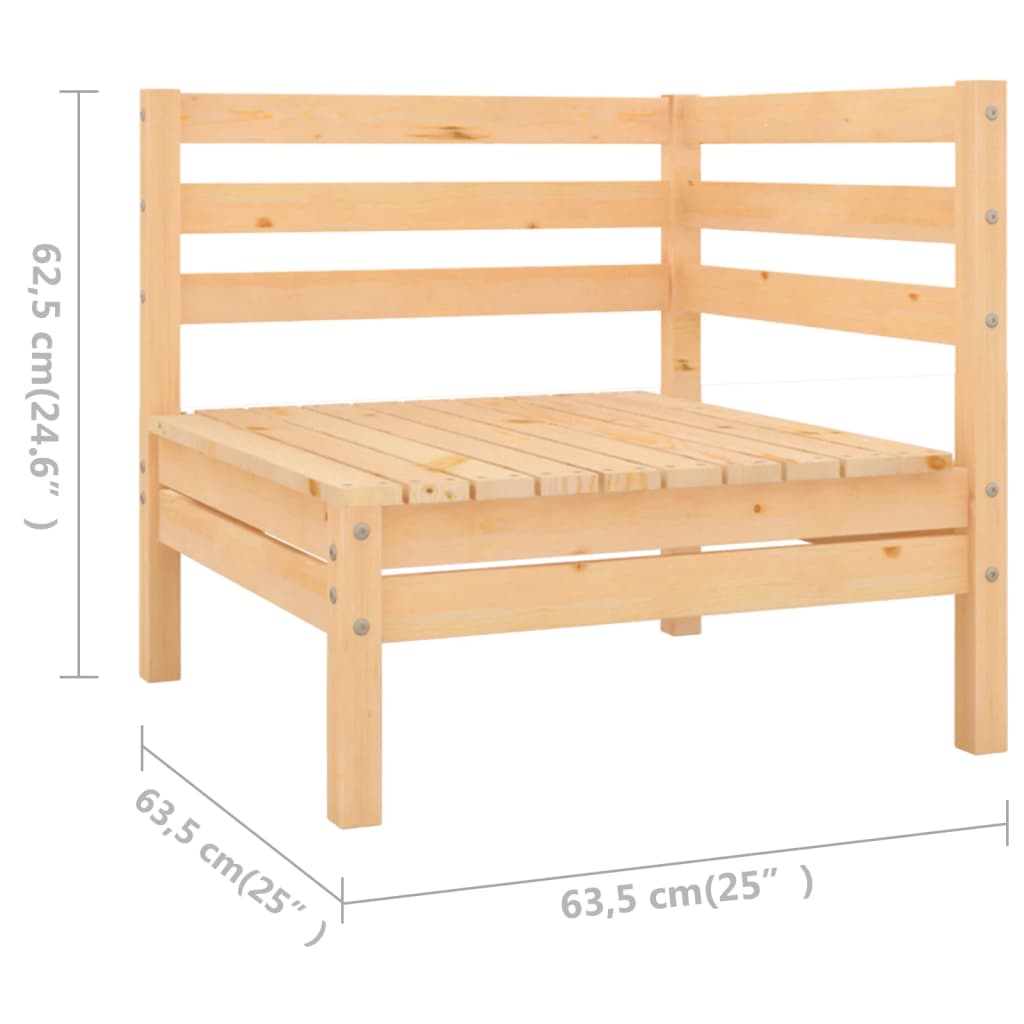 vidaXL Patio Furniture Set 8 Piece Garden Sectional Sofa Set Solid Wood Pine-23