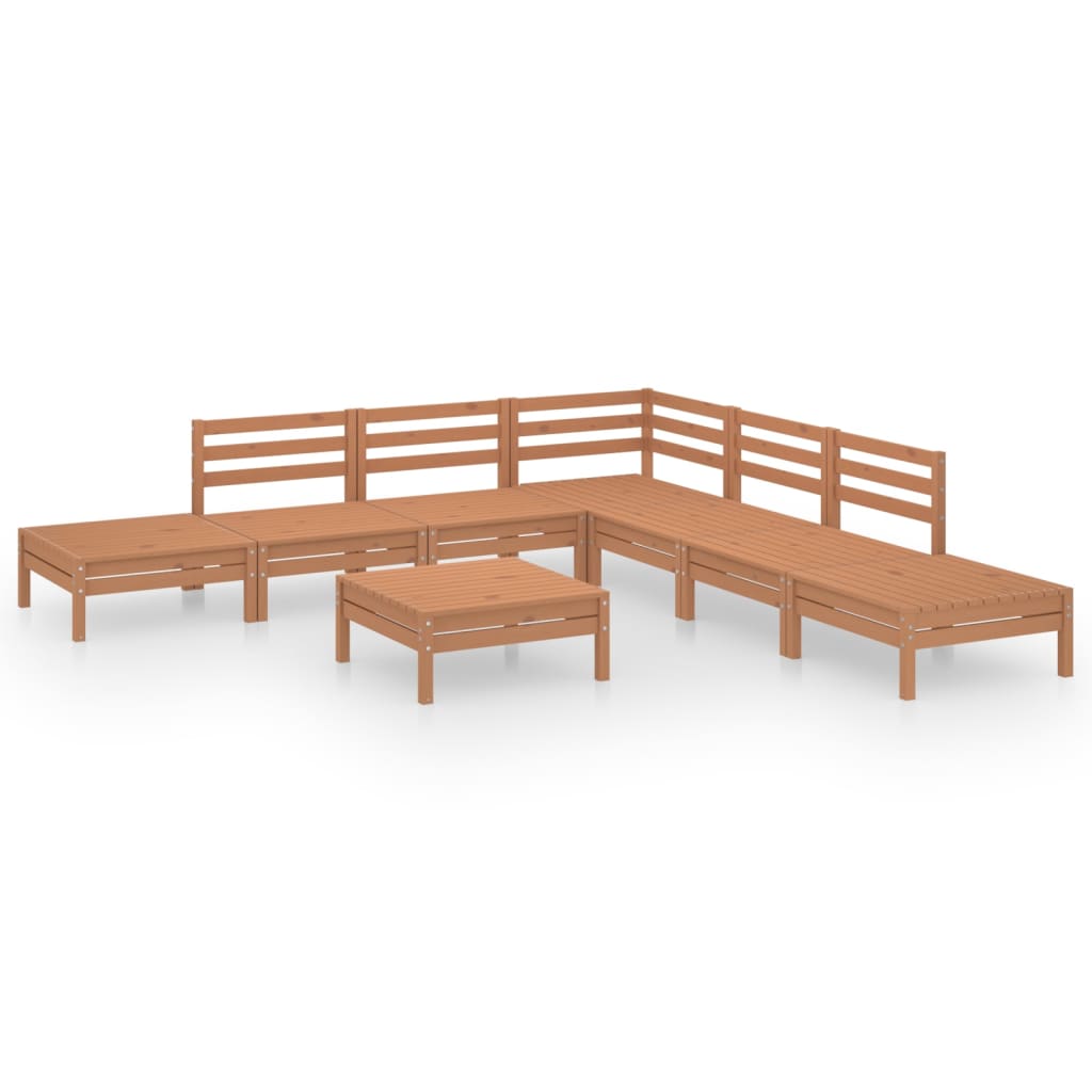 vidaXL Patio Furniture Set 8 Piece Garden Sectional Sofa Set Solid Wood Pine-26
