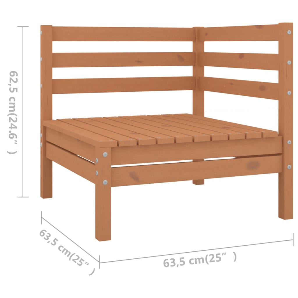 vidaXL Patio Furniture Set 5 Piece Garden Sectional Sofa Set Solid Wood Pine-15