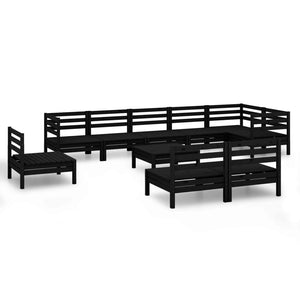 vidaXL Patio Furniture Set 10 Piece Garden Sectional Sofa Set Solid Wood Pine-20