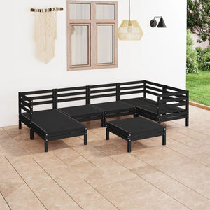 vidaXL Patio Furniture Set 7 Piece Garden Sectional Sofa Set Solid Wood Pine-27