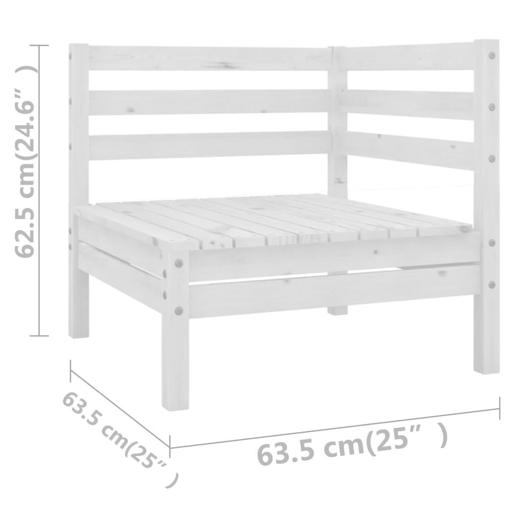 vidaXL Patio Furniture Set 8 Piece Garden Sectional Sofa Set Solid Wood Pine-22