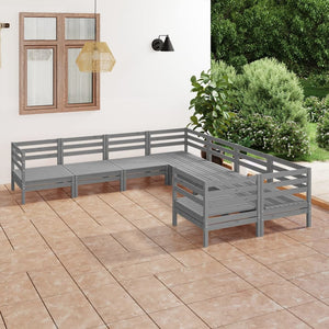 vidaXL Patio Furniture Set 8 Piece Garden Sectional Sofa Set Solid Wood Pine-8