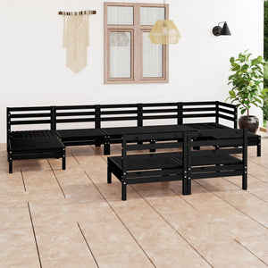 vidaXL Patio Furniture Set 9 Piece Garden Sectional Sofa Set Solid Wood Pine-15