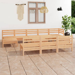 vidaXL Patio Furniture Set 11 Piece Garden Sectional Sofa Set Solid Wood Pine-25