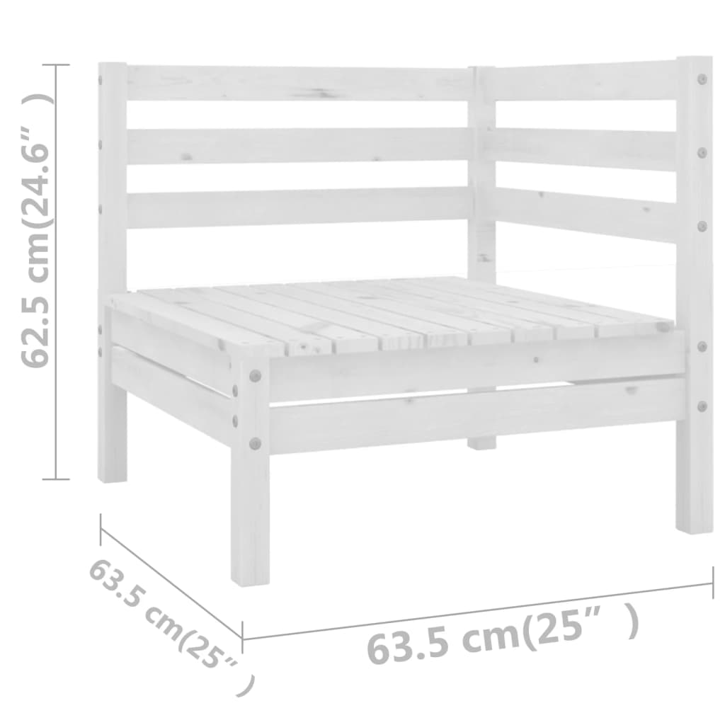 vidaXL Patio Furniture Set 6 Piece Garden Sectional Sofa Set Solid Wood Pine-3