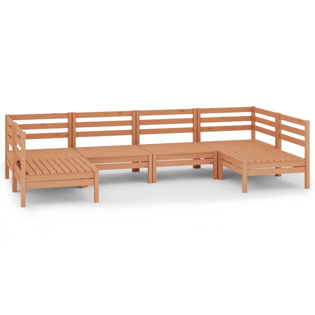 vidaXL Patio Furniture Set 6 Piece Garden Sectional Sofa Set Solid Wood Pine-8
