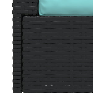 vidaXL Patio Loveseat with Cushions Black Poly Rattan-7