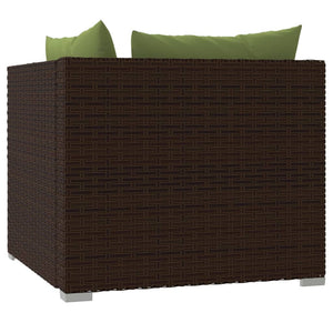 vidaXL Patio Loveseat with Cushions Brown Poly Rattan-6