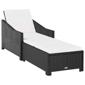 vidaXL Patio Lounge Chair Outdoor Sunbed Sunlounger with Cushion Poly Rattan-1