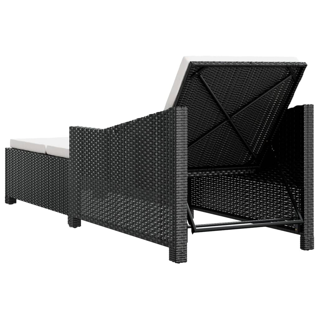 vidaXL Patio Lounge Chair Outdoor Sunbed Sunlounger with Cushion Poly Rattan-16