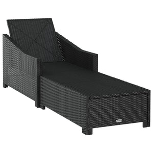 vidaXL Patio Lounge Chair Outdoor Sunbed Sunlounger with Cushion Poly Rattan-17