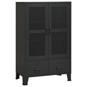 vidaXL Storage Cabinet Office Cabinet with Mesh Doors for Living Room Metal-1