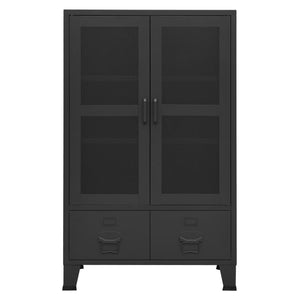 vidaXL Storage Cabinet Office Cabinet with Mesh Doors for Living Room Metal-26