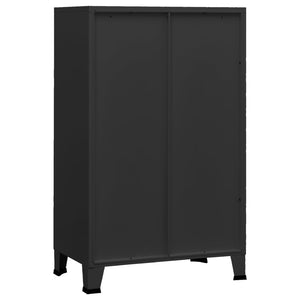 vidaXL Storage Cabinet Office Cabinet with Mesh Doors for Living Room Metal-0