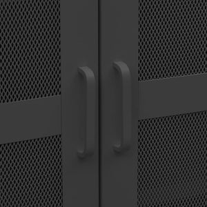 vidaXL Storage Cabinet Office Cabinet with Mesh Doors for Living Room Metal-7