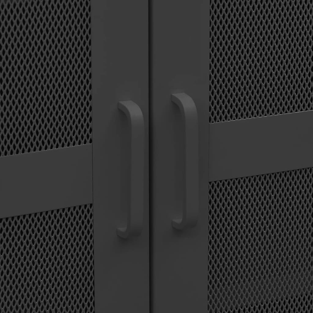 vidaXL Storage Cabinet Office Cabinet with Mesh Doors for Living Room Metal-10