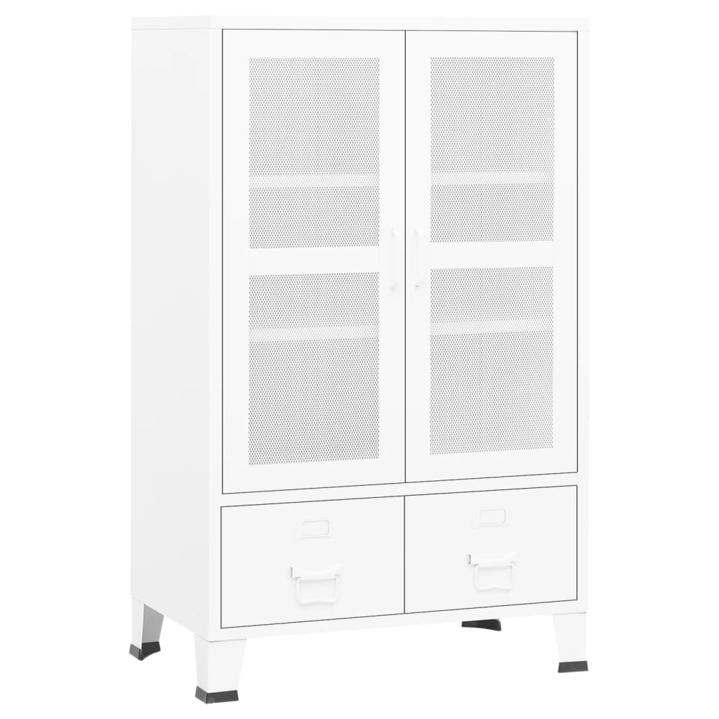 vidaXL Storage Cabinet Office Cabinet with Mesh Doors for Living Room Metal-11