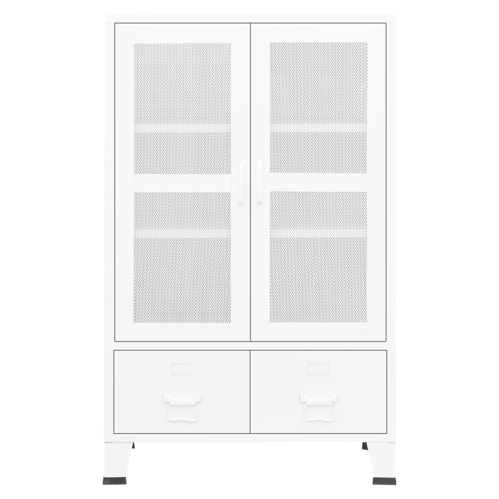 vidaXL Storage Cabinet Office Cabinet with Mesh Doors for Living Room Metal-9