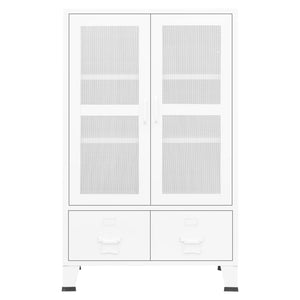 vidaXL Storage Cabinet Office Cabinet with Mesh Doors for Living Room Metal-9