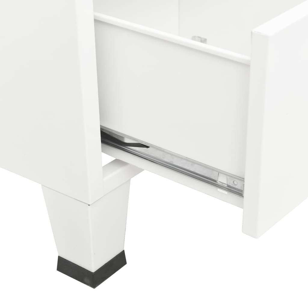 vidaXL Storage Cabinet Office Cabinet with Mesh Doors for Living Room Metal-24
