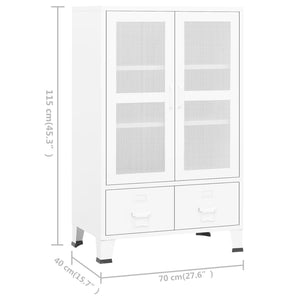 vidaXL Storage Cabinet Office Cabinet with Mesh Doors for Living Room Metal-2