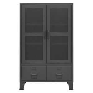 vidaXL Storage Cabinet Office Cabinet with Mesh Doors for Living Room Metal-16