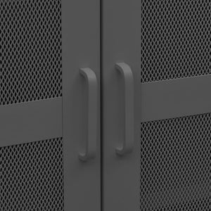 vidaXL Storage Cabinet Office Cabinet with Mesh Doors for Living Room Metal-28