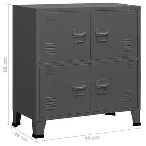 vidaXL Industrial Storage Chest Anthracite 29.5"x15.7"x31.5" Steel-44