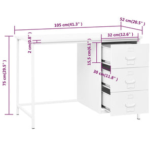 vidaXL Desk Industrial Home Office Study Desk Computer Desk with Drawers Steel-8