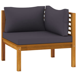 vidaXL 6 Piece Patio Lounge Set with Cushion Solid Acacia Wood-5