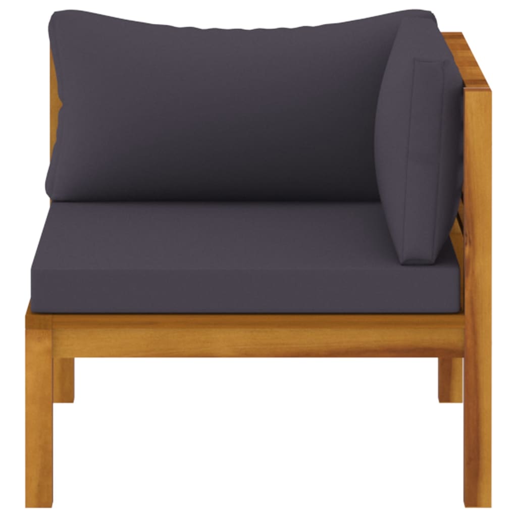 vidaXL 6 Piece Patio Lounge Set with Cushion Solid Acacia Wood-7