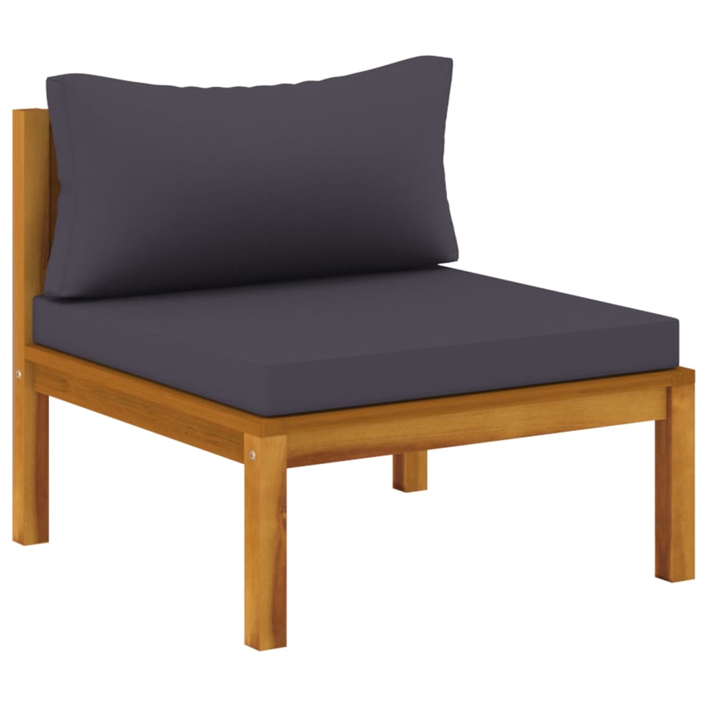 vidaXL 6 Piece Patio Lounge Set with Cushion Solid Acacia Wood-8