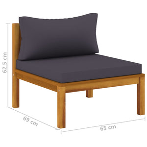 vidaXL 6 Piece Patio Lounge Set with Cushion Solid Acacia Wood-10
