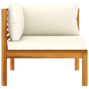 vidaXL 3-Seater Patio Sofa with Cream Cushion Solid Acacia Wood-2