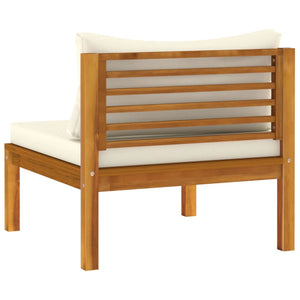 vidaXL 3 Piece Patio Lounge Set with Cream Cushion Solid Acacia Wood-3