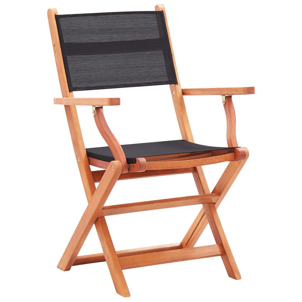 vidaXL Patio Folding Chairs Camping Chair Solid Wood Eucalyptus and Textilene-19