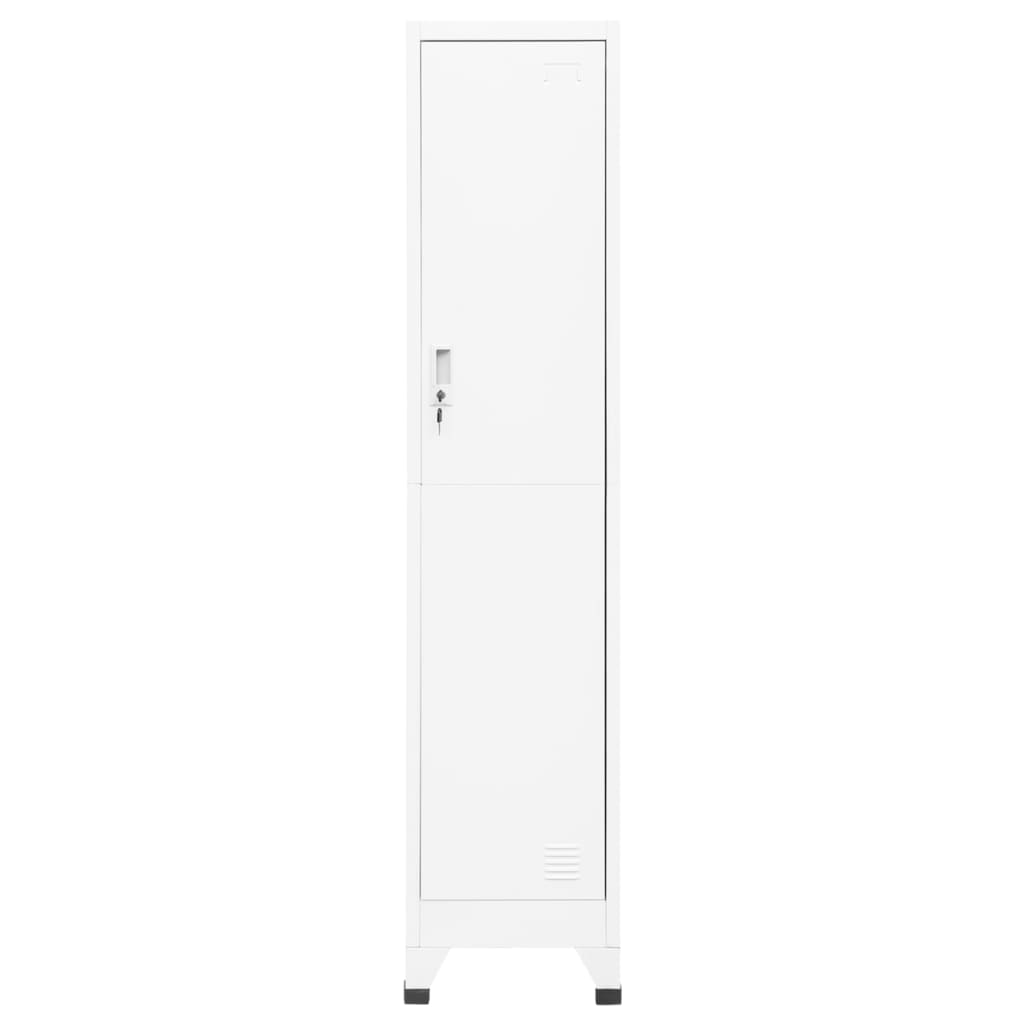 vidaXL Locker Cabinet White 15"x17.7"x70.9" Steel-0