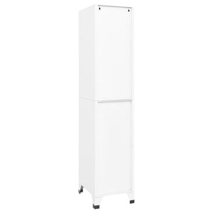 vidaXL Locker Cabinet White 15"x17.7"x70.9" Steel-2