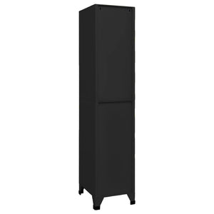 vidaXL Locker Cabinet Black 15"x17.7"x70.9" Steel-0