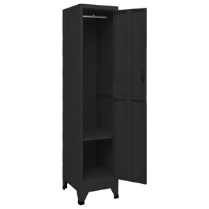 vidaXL Locker Cabinet Black 15"x17.7"x70.9" Steel-3