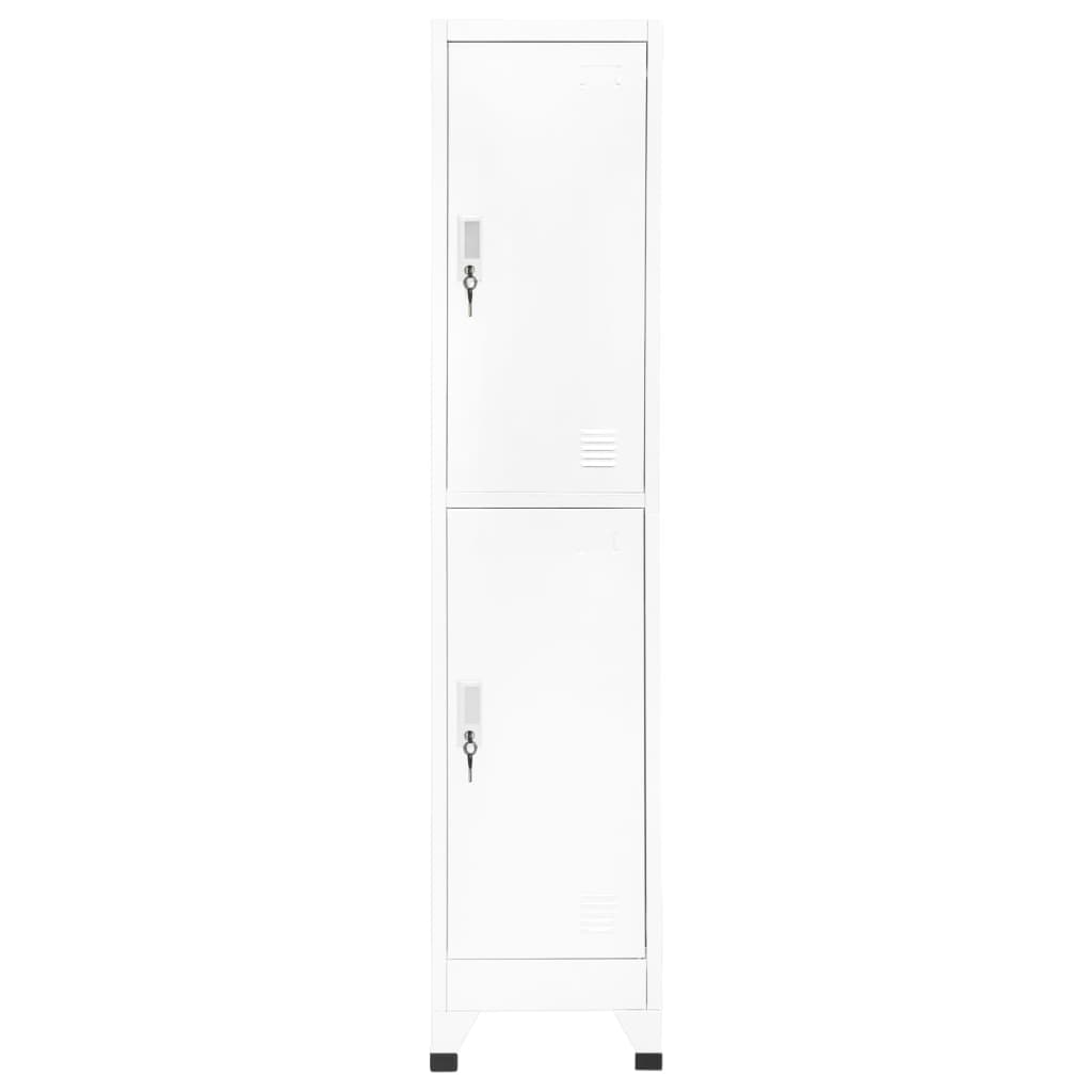 vidaXL Locker Cabinet White 15"x17.7"x70.9" Steel-0