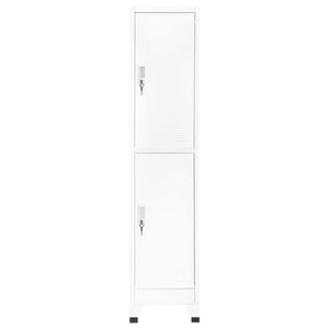 vidaXL Locker Cabinet White 15"x17.7"x70.9" Steel-0