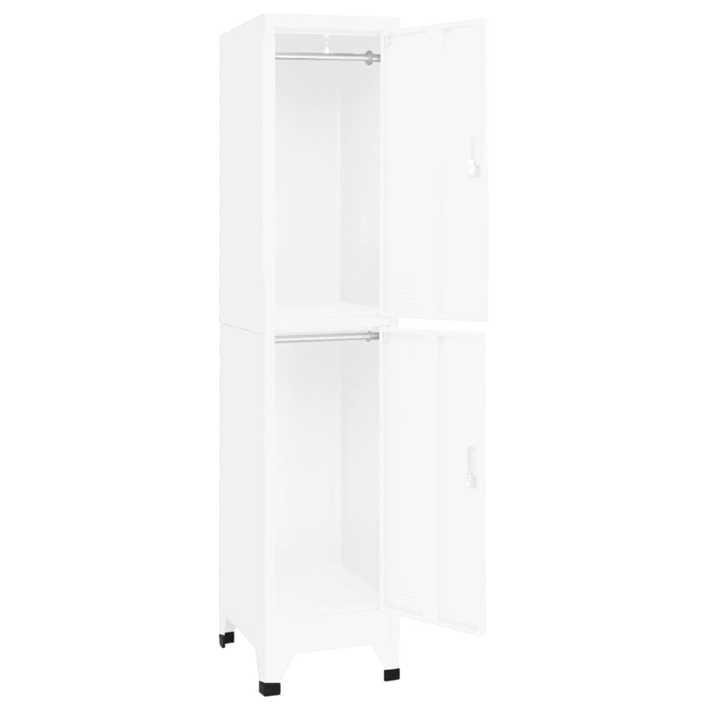 vidaXL Locker Cabinet White 15"x17.7"x70.9" Steel-1