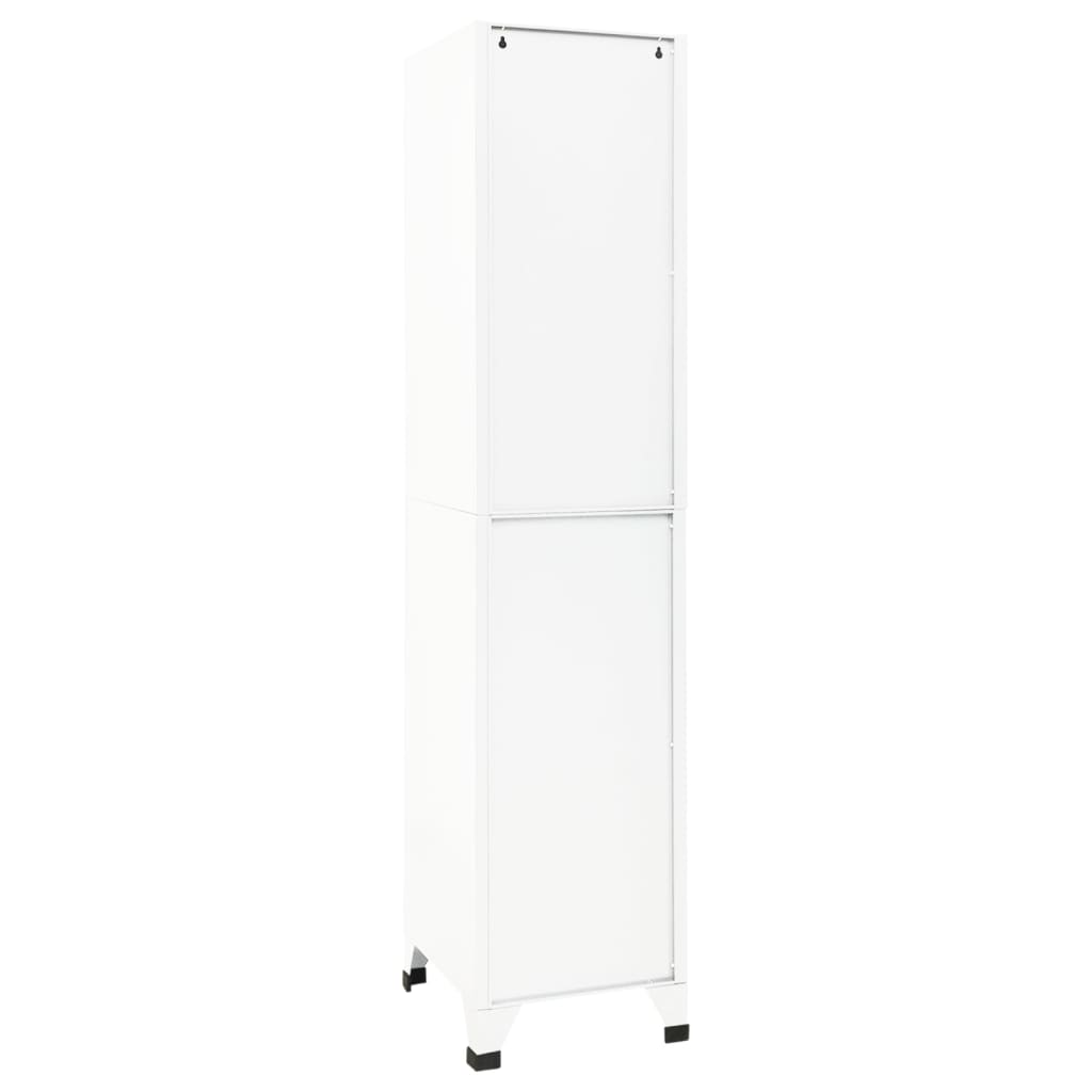 vidaXL Locker Cabinet White 15"x17.7"x70.9" Steel-3