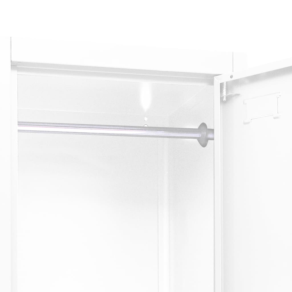 vidaXL Locker Cabinet White 15"x17.7"x70.9" Steel-4