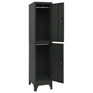 vidaXL Locker Cabinet Anthracite 15"x17.7"x70.9" Steel-1