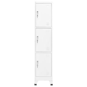 vidaXL Locker Cabinet White 15"x17.7"x70.9" Steel-0