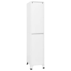 vidaXL Locker Cabinet White 15"x17.7"x70.9" Steel-3