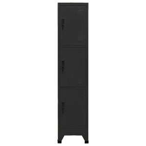 vidaXL Locker Cabinet Black 15"x17.7"x70.9" Steel-0